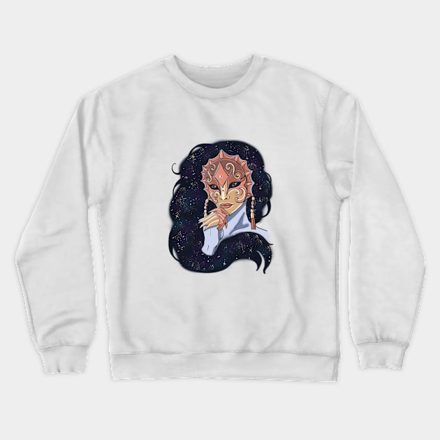 Cosmic Lady in a Mask Crewneck Sweatshirt by KMogenArt